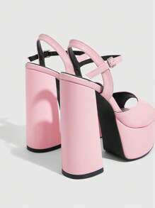 Cuccoo CUCCOO LuxiPop Sandalias elegantes de plataforma con tacón grueso y blanco, impermeables y de moda
