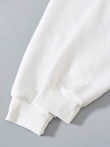 2pcs/Set Teenagers (Boys) Round Neck Long Sleeve Graphic Print Casual Top And Pants Set