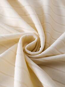 SHEIN 2pcs/Set Newborn Infant Boys Adorable Panda Graphic Ribbed Knit Stretchy Short Sleeve Top And Pants Loungewear Set For Spring/Autumn - Apricot - View 5