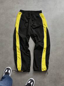 Sport MetroGents Pantalones deportivos de hombre con cintura con cordón, parches de color en contraste y transpirables para el otoño - Multicolor - Ver 3