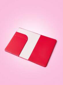 THE POWERPUFF GIRLS X SHEIN 心形与字母印花时尚护照夹 - 紅色 - 查看 3