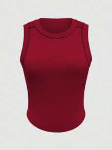INAWLY Divertida camiseta de tirantes casual y personalizada para mujer - Burdeos - Ver 7