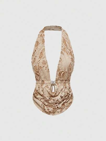 Fairycore Women's Retro Y2K Subcultural Sexy Draped Neck Textured Fabric Camisole