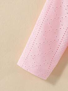 SHEIN Vintaside Kids Infant Girl Textured Fabric Comfortable Versatile Daily Casual Lightweight Jacket, Spring/Summer