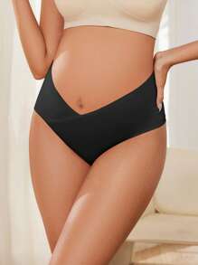 BloomMama Maternity Solid Color Seamless Comfortable Brief
