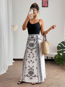 Flirla Đầm dài màu đen thanh lịch gợi cảm cho nữ cỡ lớn, Xuân/Hè - Nhiều màu - Xem 3