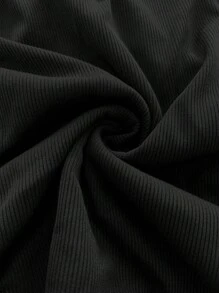 Easura Plus Size Nữ Mùa Hè Màu Trơn Cổ Tròn Tay Ngắn Rỗng Ra Lượn Sóng Slim Fit Áo Thun - màu đen - Xem 8