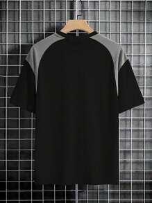 Claim Dot Camiseta de manga corta casual de bloques de color para hombre, camiseta de verano para hombres - Multicolor - Ver 2