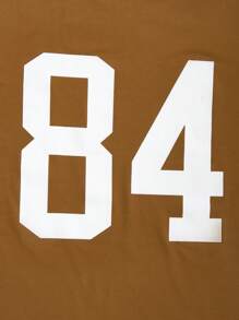SHEIN Teen Girls American Casual Loose Fit T-Shirt, Versatile Summer Top - Coffee Brown - View 3