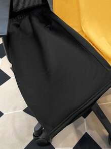 SHEIN Leap Crew 2pcs/Set Teen Boys Casual Loose Comfortable Versatile Printed Pattern Short Sleeve Top And Shorts Set - Yellow - View 7