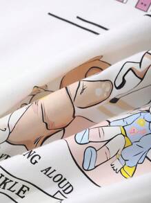 Dazy Kids 2 件套青少年女孩春夏套装：图形印花圆领短袖 T 恤 + 针织阔腿裤，返校服装