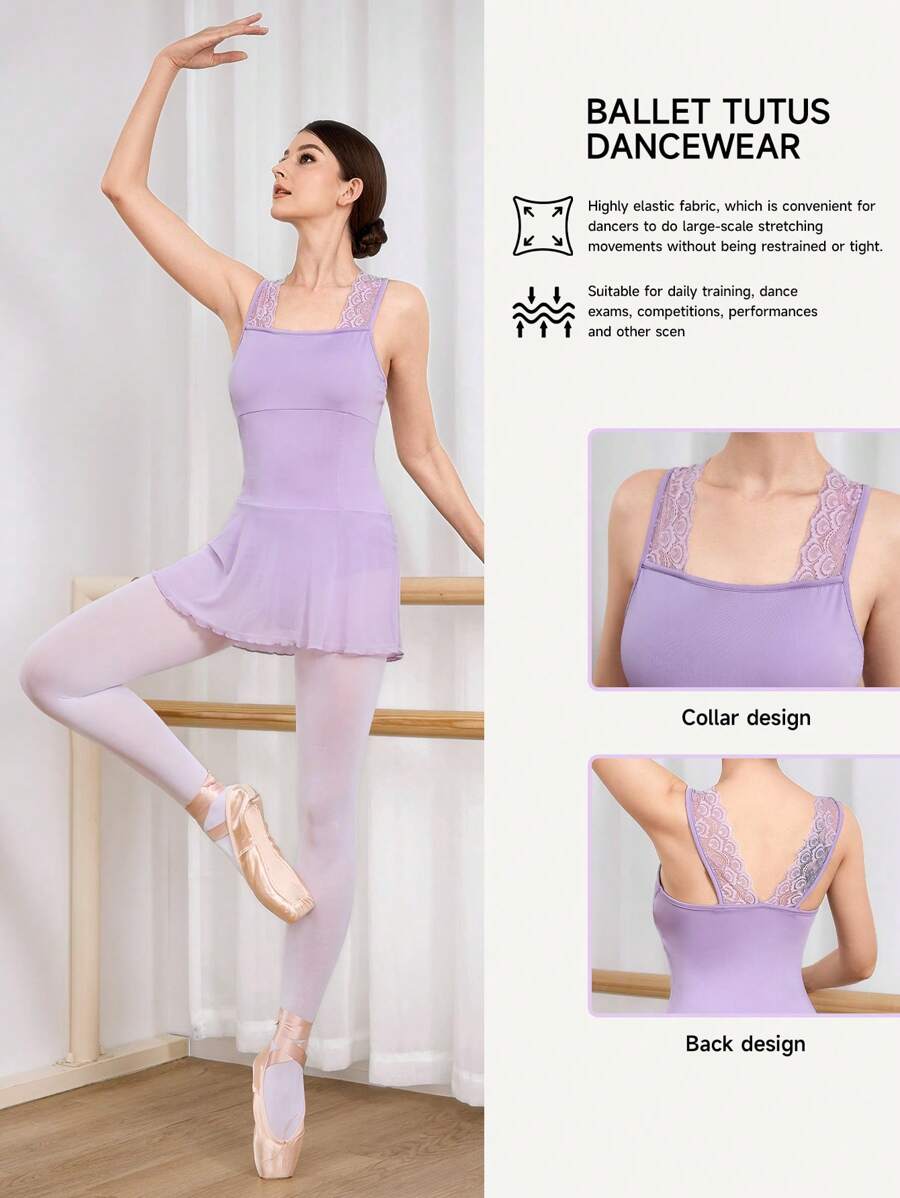 Dansine Lace Camisole Solid Color Fitted Minimalist Fashion Dance Wear For Summer Latin Dancewear  Ballet Tutus Ballroom Dance Dresses/Skirts Dancewear/Dance Costumes/Dance Dresses/Dance Skirts