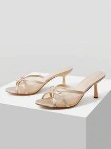 MOTF PREMIUM GIÀY CAO GÓT MŨI TRÒN CÓ GÓT LƯỚI NƠ TRANG TRÍ - Màu be - Xem 9