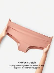 LUVLETTE 3条装无缝基础款隐形舒适高腰女士内裤 - 速干 - 瑜伽风格 - 彩色 - 查看 5