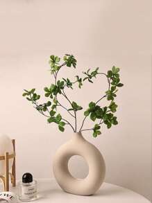 SHEIN 1pc Donut Shaped Vase | Minimalist Nordic Style Resin Crafts Flower Vase