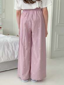 Dazy Kids Tween Girl' Allover Print Elastic Waist Wide-Leg Pants, Spring & Summer - Pink - View 6