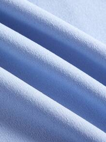 Comfortcana 大码女式口袋装饰浅蓝色针织喇叭裤