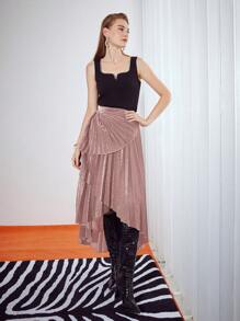 MOTF PREMIUM Asymmetrisch geschnittener Faltenrock