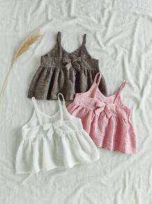 Vintaside Kids Babygirl Girls Fashionable And Versatile Multi-Piece Strap Vest Top, Suitable For Wearing In Hot Weather Such As Vacation And Photography - Multicolor - View 2