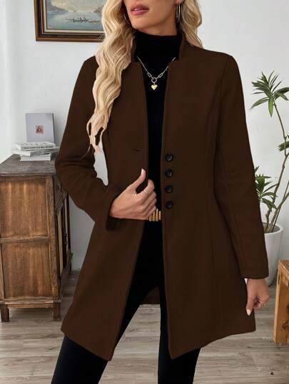 SHEIN Clasi 女士休闲度假立领修身夹克秋冬女装