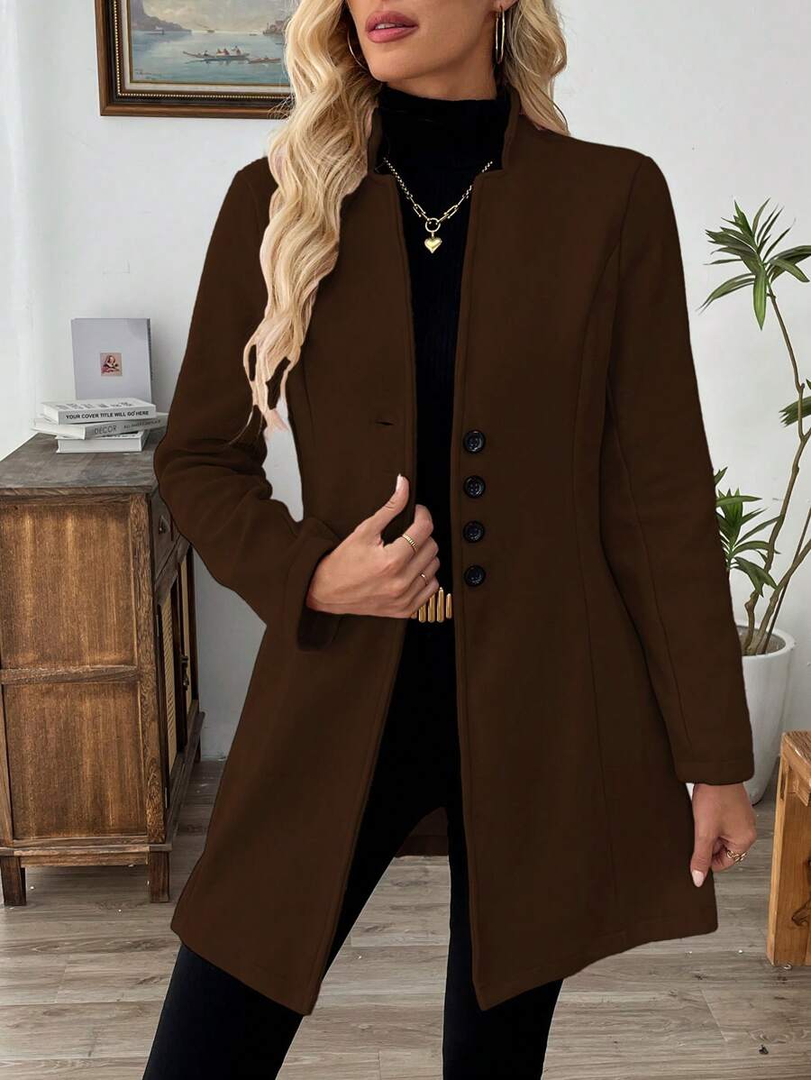 SHEIN Clasi 女士休闲度假立领修身夹克秋冬女装