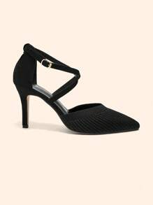 CUCCOO BASICS Pointed Toe Mesh Wedding Heels With Rhinestones, Sexy And Fashionable Women Party Pumps