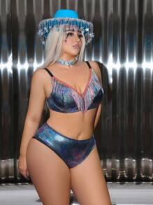 AltCore 2pcs/Set Plus Size Brassiere With Underwire Inner Underwear, For Music Festivals