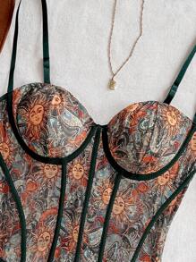Soleia Débardeur slim à imprimé soleil bohème pour femmes en vacances d'été
