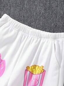 3 件套 Tween 女童厚白色运动衫、吊带背心和休闲裤，秋冬装 - 白色 - 查看 6