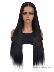 Tóc giả không keo Wear And Go Tóc thật nhổ sẵn Cắt sẵn 5x6 Tóc giả ren phía trước thẳng Tóc giả bằng tóc thật cho phụ nữ Không keo HD Đóng ren phía trước Tóc giả sẵn sàng sử dụng Mật độ 180% 26 inch Đen tự nhiên - Natural Black - Xem 3