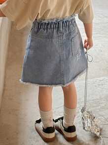 DAZY Falda vaquera para niña, conjunto de ropa de verano para niñas - Lavado ligero - Ver 2