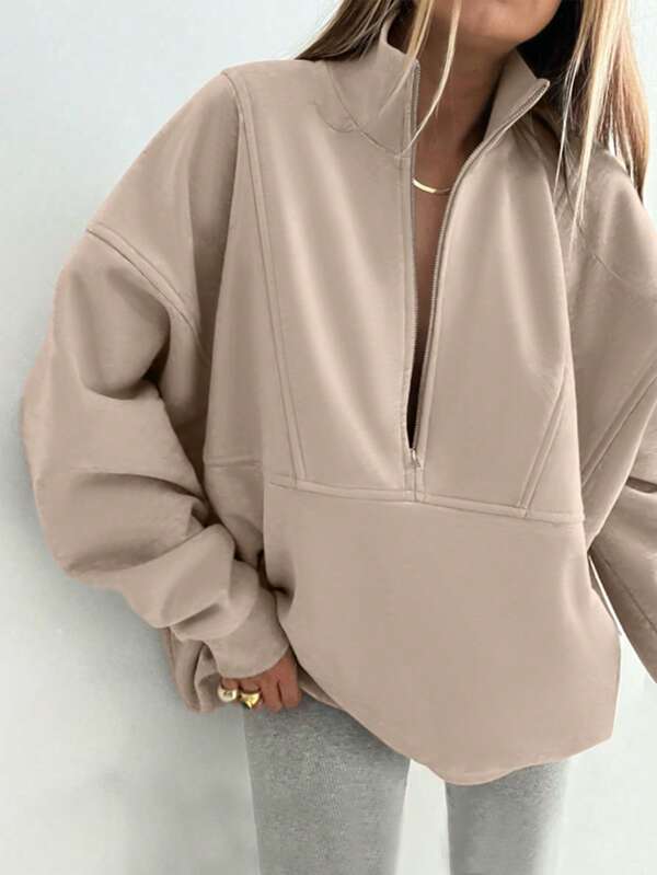INAWLY Loose Casual Stand Collar Half-Zip Women Hoodie Graduation,Back To School Outfits,Graduation,Teacher Outfits For Women,Back To School