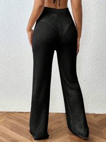 Swim Vcay Pantaloni da donna a tinta unita con coulisse e nodo davanti