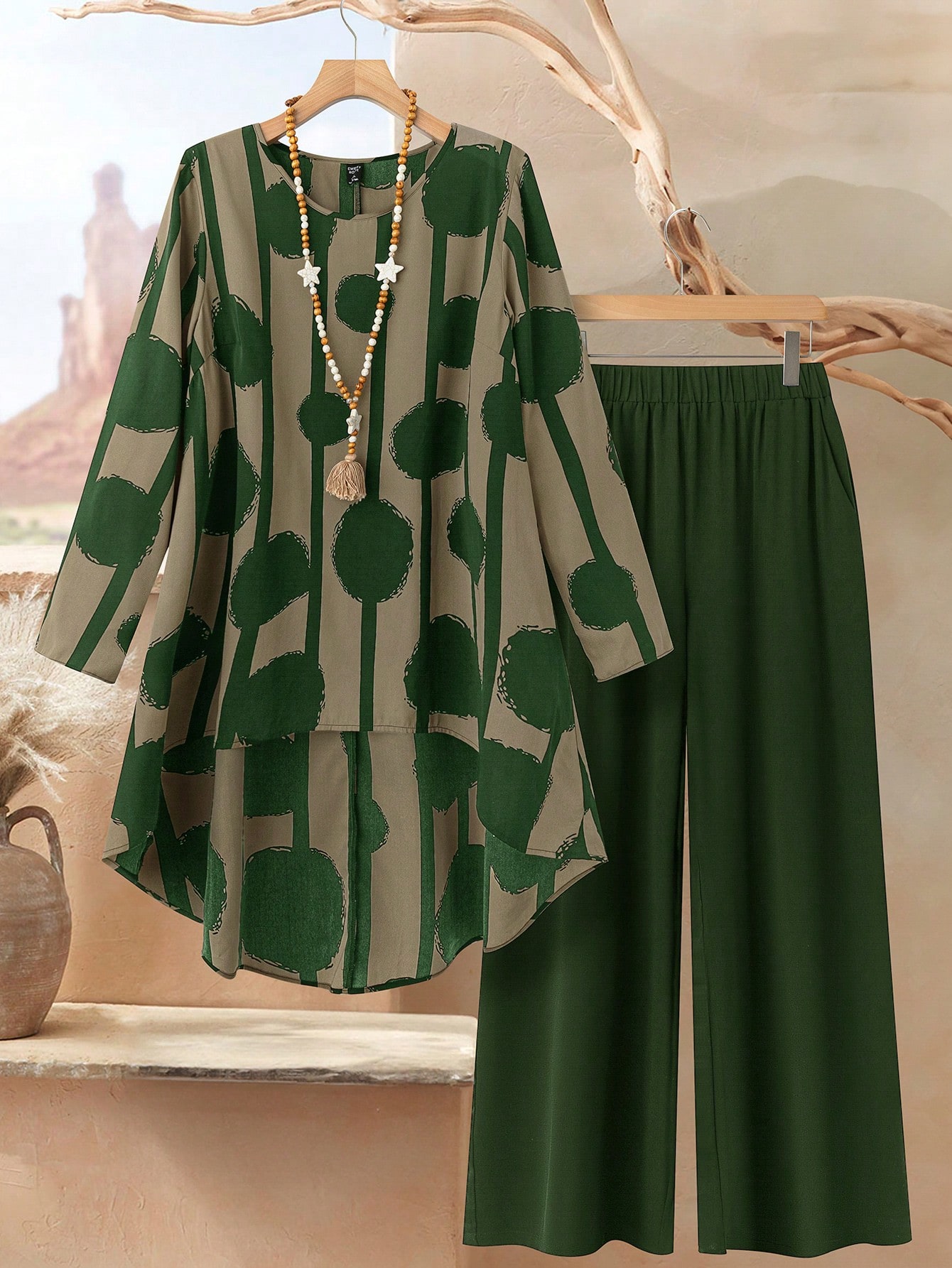 geometric print casual set