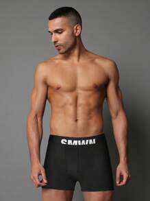 SUMWON paquete de bóxer tipo tronco de la firma del diseñador SMWN, con cintura elástica, longitud mitad muslo, que absorbe la humedad, transpirable y cómodo para deportes, entrenamiento, dormir y estar en casa