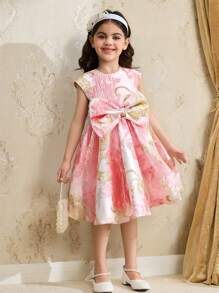 Kleine Mädchen Hochzeit Party Abendkleid, formeller Prinzessin Stil Geburtstag Abend Zeremonie Klavierrezital Hochwertig Kleine Mädchen Kleid - Pink - Übersicht 8