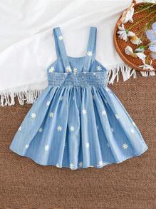 Cozy Pixies Baby Girl Floral Print Sleeveless Cinched Waist Dress