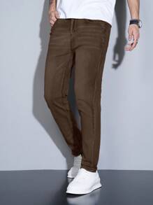 Manfinity Homme Men's Simple Fashion Denim Jeans Suitable For Summer - Brown - View 8