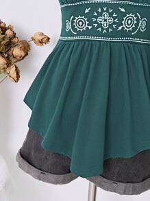 Elamini Women Vintage Bohemian Halter Neck Camisole, Spring/Summer - Teal Blue - View 5