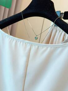 Franclia Bộ 2 áo sơ mi rộng rãi màu trơn và chân váy maxi cho nữ, trang phục mùa hè thanh lịch - Màu be - Xem 3