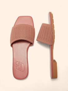 CUCCOO BASICS Watermelon Red Square Toe Casual Fashion Versatile Flat Sandals For Women - Watermelon Pink - View 4