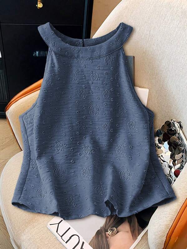 SHEIN Clasi 女式纯色玫瑰花卉图案时尚衬衫