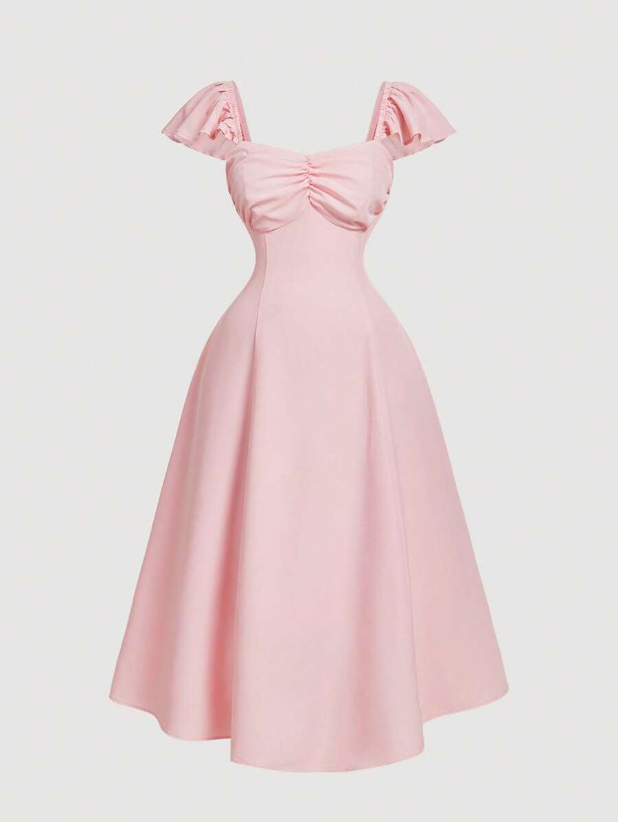 SHEIN MOD Váy midi tay bèo nhún màu hồng cỡ lớn cho nữ, Váy hẹn hò mùa xuân, Váy ngày lễ tình nhân, Quần áo ngày lễ tình nhân, Trang phục mùa hè cho phụ nữ, Váy mùa hè cho phụ nữ, Váy mùa hè, Trang phục đêm hẹn hò cho phụ nữ Váy dự tiệc trang trọng cho phụ nữ Váy cho phụ nữ Váy trang trọng cho phụ nữ Váy trang trọng cho phụ nữ Váy ngày của mẹ Váy Váy babydoll tốt nghiệp Váy maxi mùa hè Trang phục ngày 4 tháng 7, Váy sinh nhật cho phụ nữ - Hồng - Xem 1