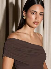 AiiRZ Top con estilo de corsé con fruncido asimétrico, sin tirantes, para fiesta de noche, salida nocturna, moda Y2K, ajustado sin hombros