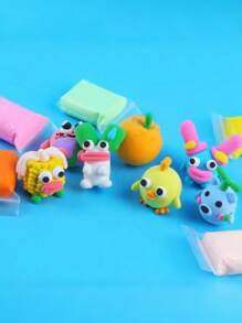 Set de 12/24/36 colores de arcilla blanca modelable de secado al aire hecha a mano, arcilla de modelado colorida de colores al azar para volver a la escuela