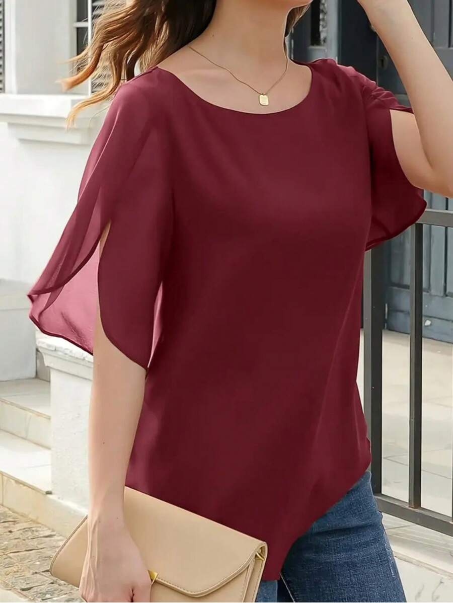 INAWLY Chemise minimaliste de couleur unie pour femmes, décontractée et pratique pour le trajet