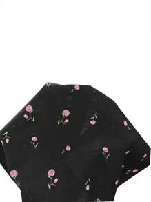 CottageSlumber Bộ đồ ngủ cổ vuông in họa tiết hoa nhỏ xinh xắn dành cho nữ cỡ lớn kèm quần dài - màu đen - Xem 7