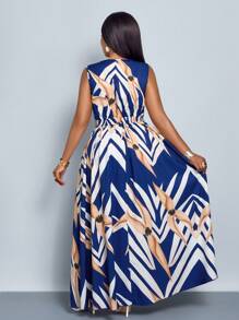 SOLERSUN Plus Size Women's Sleeveless Floral Elasticated Waist Maxi Dress For Summer Vacations And Everyday Wear