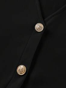 SHEIN EZwear 女士纯色 V 领单排扣休闲背心