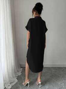 Chiquease Summer Casual Figure Printed Front Button Up Shirt Dress - Multicolor - View 2